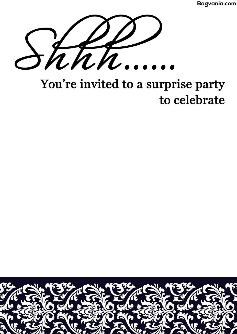 Free Printable Surprise Birthday Invitations Bagvania Free intended for proportions 927 X 1310