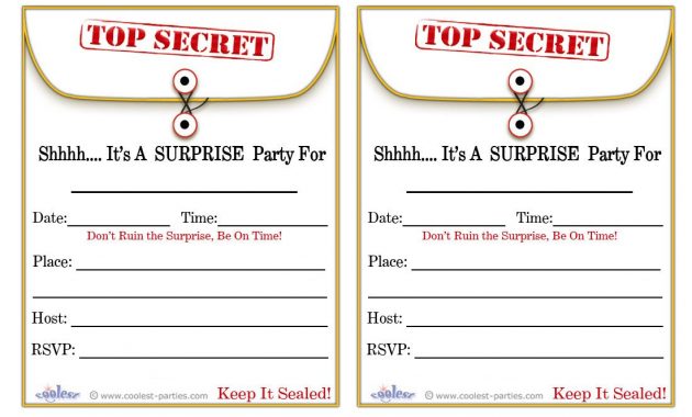 Free Printable Surprise Birthday Party Invitations Templates Party for sizing 1100 X 850