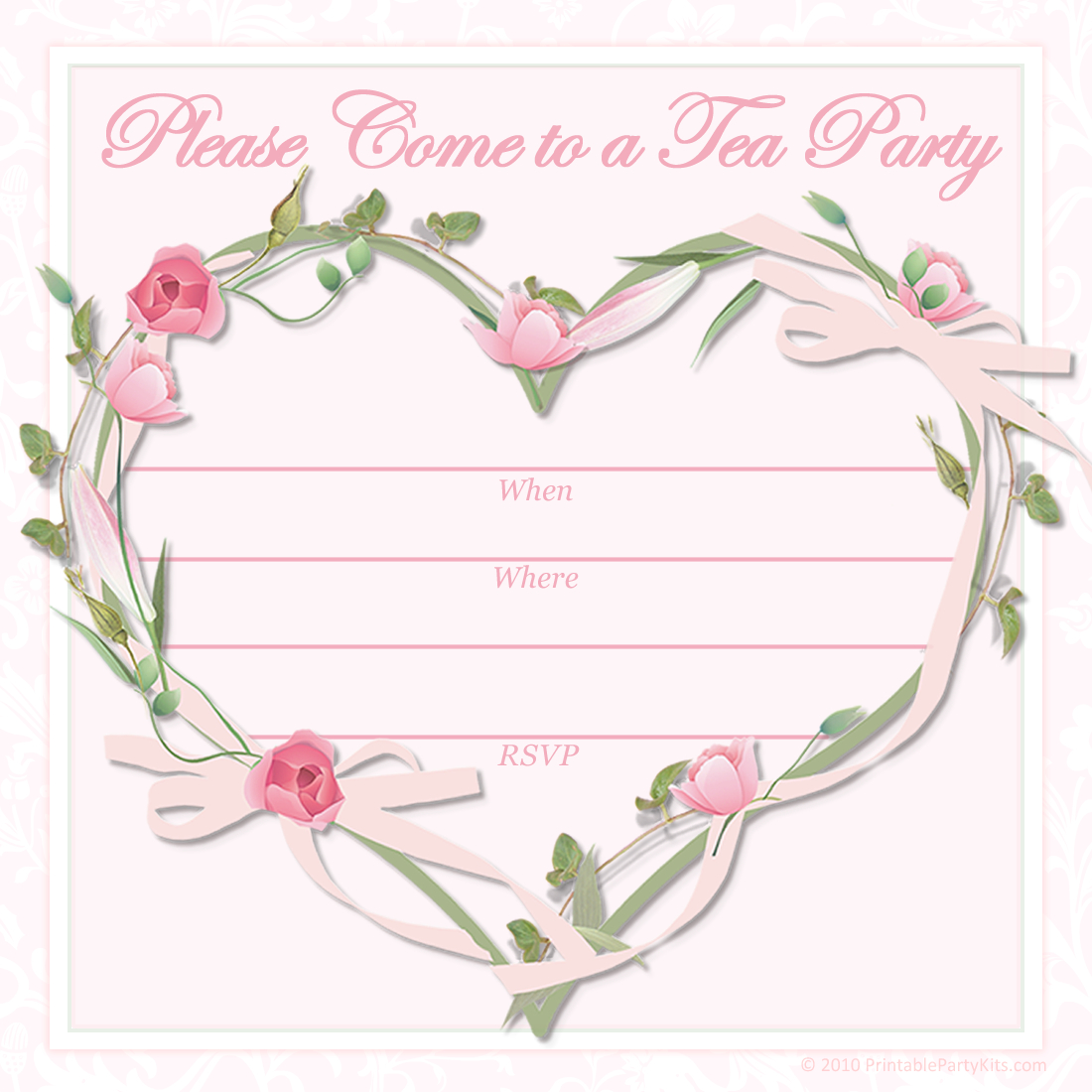 Free Printable Tea Party Invitations Coffee Tea Party with size 1100 X 1100