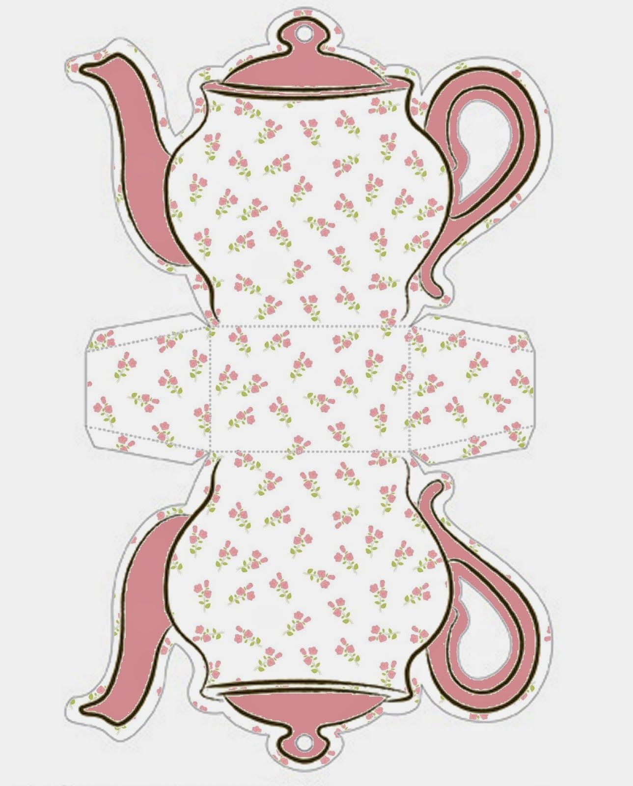Free Printable Teapot Gift Box Templates I Love Free Paper Tea in dimensions 1289 X 1600