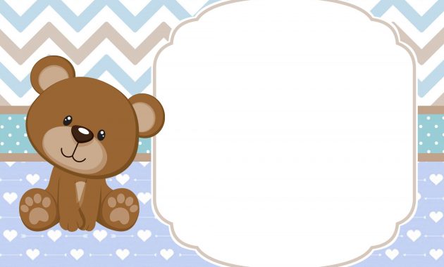 Free Printable Teddy Bear Ba Shower Invitations Template Free throughout measurements 2100 X 1500