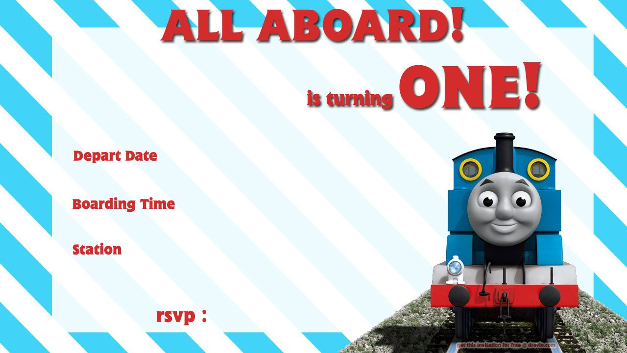 Free Printable Thomas The Train 1st Birthday Alex Turns 1 throughout measurements 1280 X 720