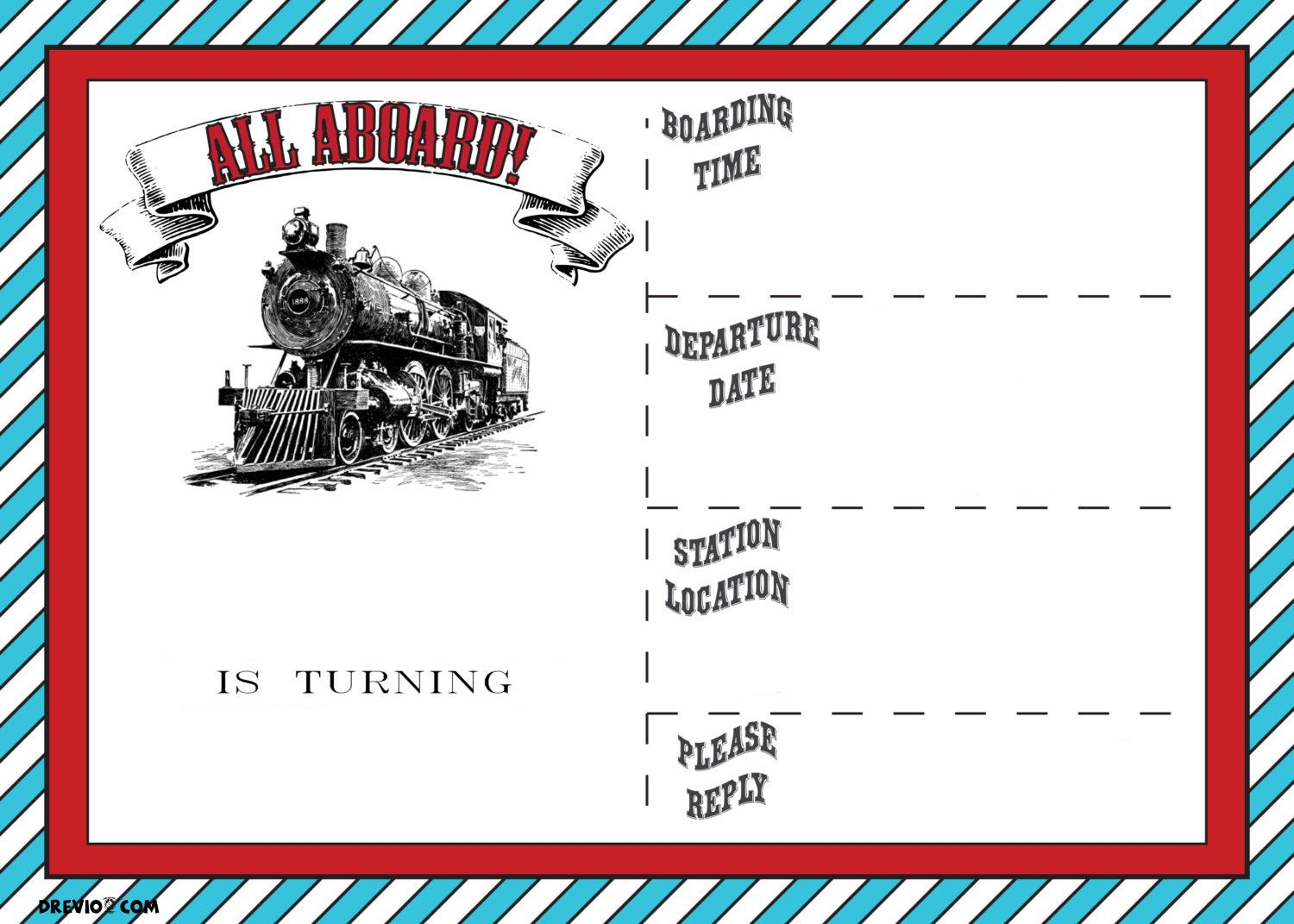 Free Printable Vintage Train Ticket Invitation Free Printable inside size 1500 X 1071