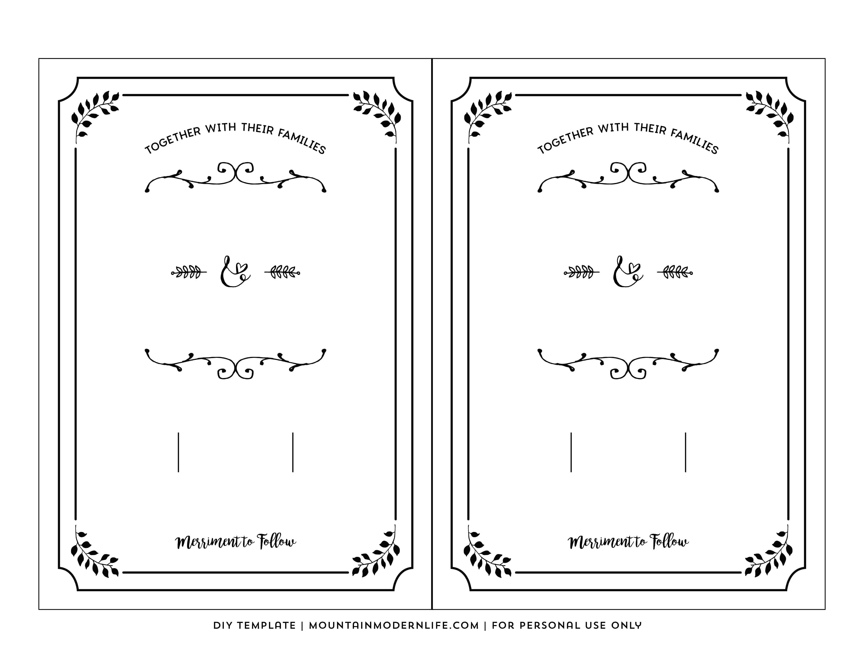 Free Printable Wedding Invitation Template in dimensions 3300 X 2550