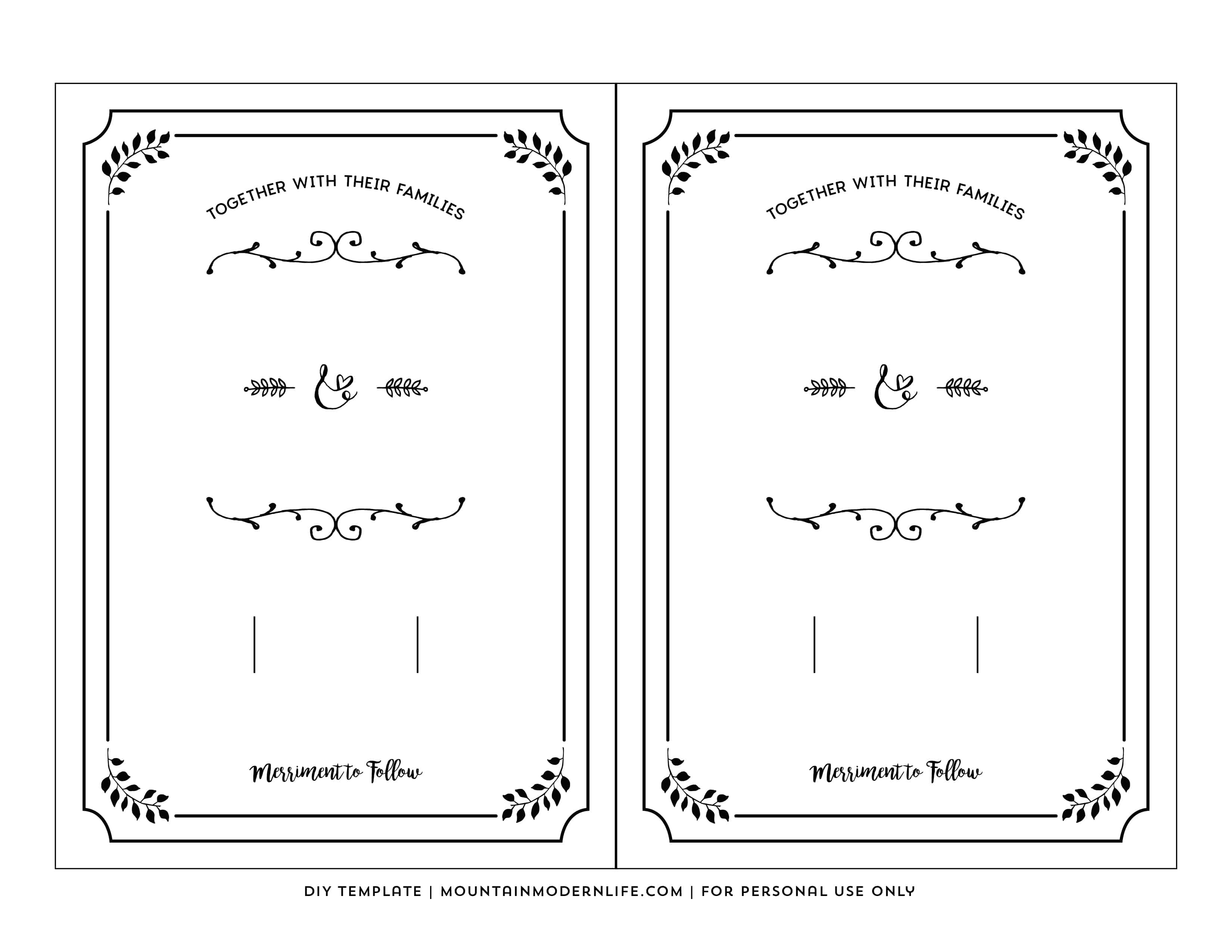 Free Printable Wedding Invitation Template in proportions 3300 X 2550