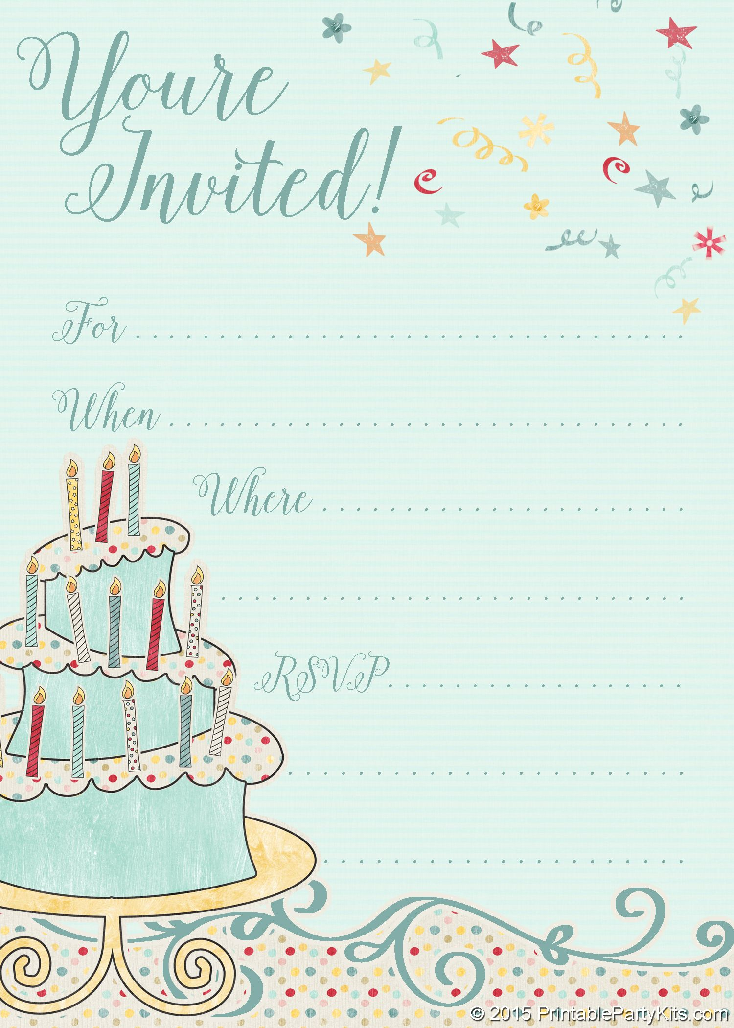 Free Printable Whimsical Birthday Party Invitation Template Party with measurements 1500 X 2100