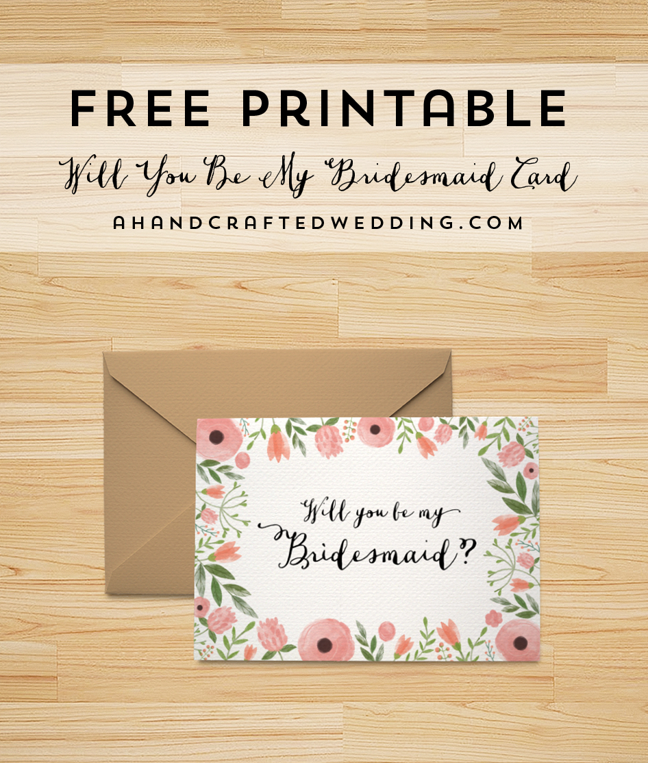 Free Printable Will You Be My Bridesmaid Card Freebies Be My inside sizing 946 X 1113