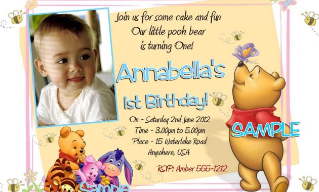 Free Printable Winnie The Pooh 1st Birthday Invitations Projects intended for proportions 1200 X 796
