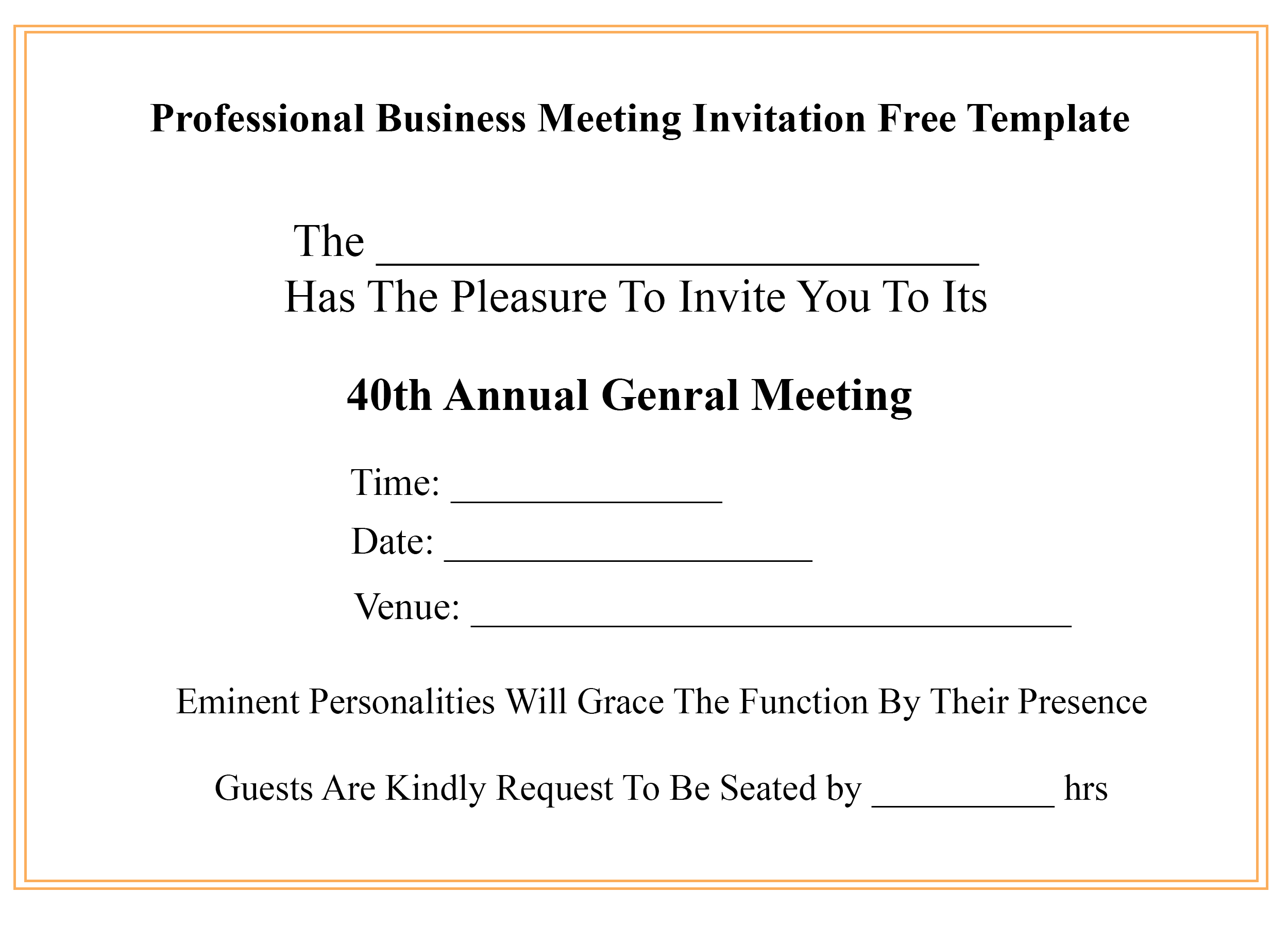 Free Professional Business Meeting Invitation Template With Example pertaining to proportions 2500 X 1800