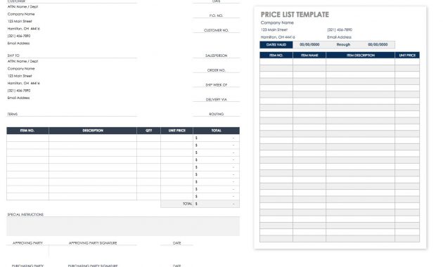 Free Purchase Order Templates Smartsheet regarding measurements 1574 X 1197