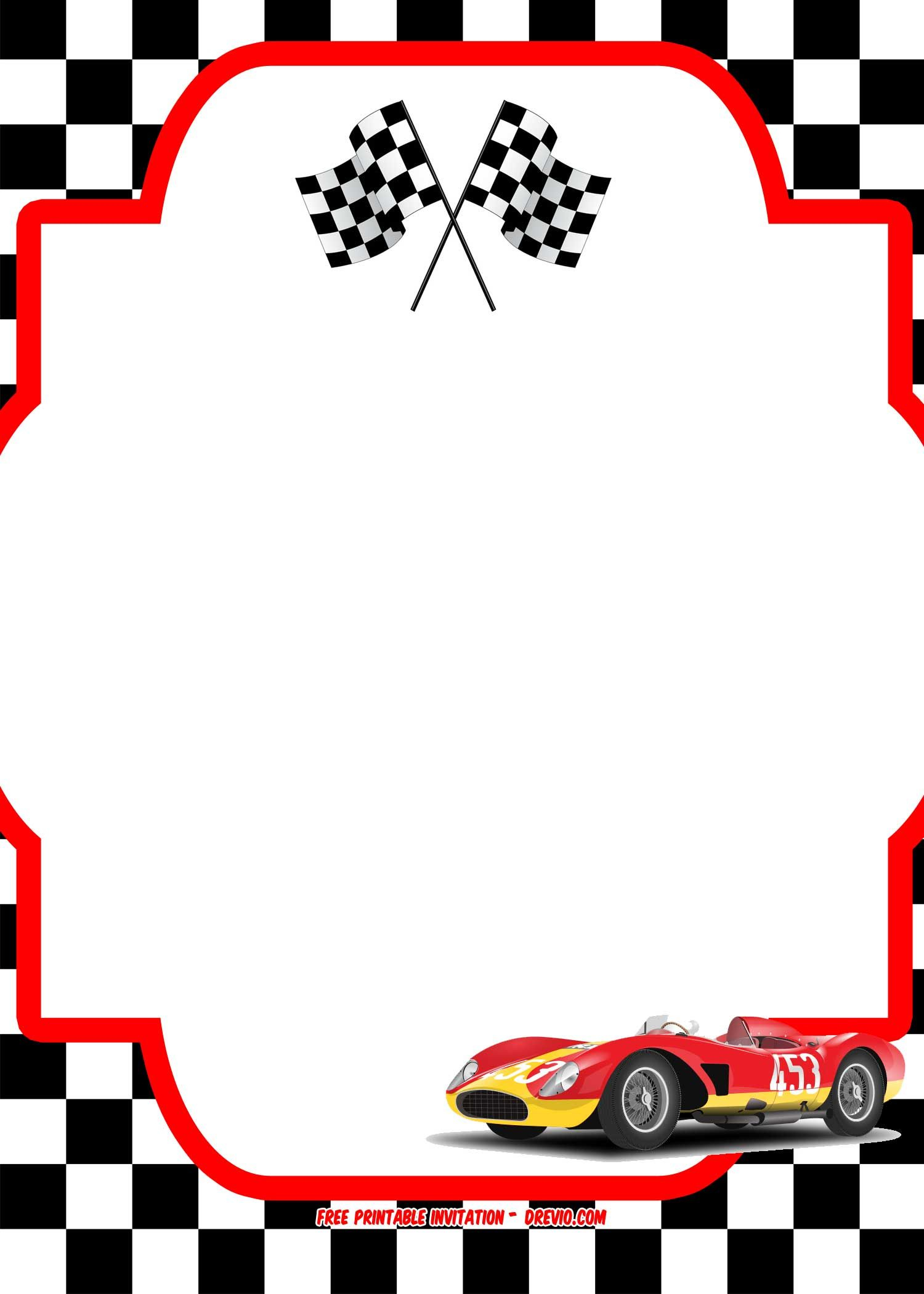 Free Race Car Birthday Invitation Template Kids Party Ideas throughout measurements 1500 X 2100