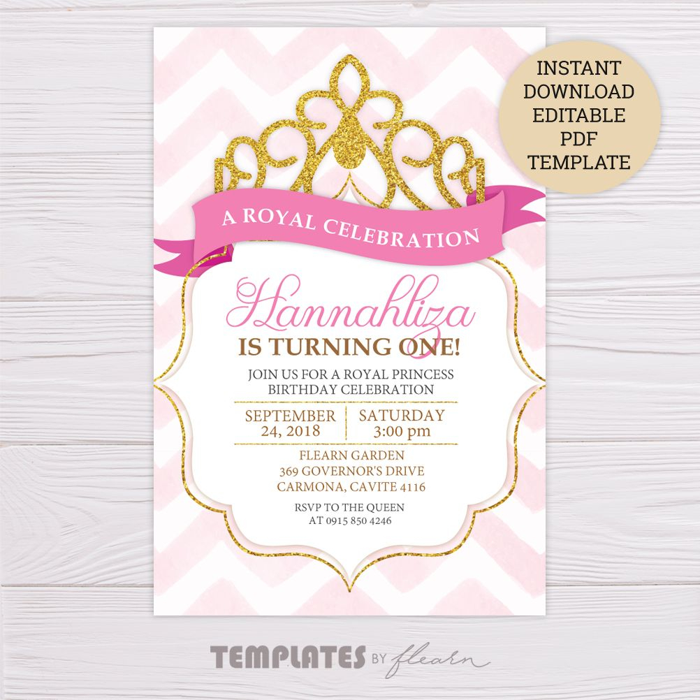 Free Royal Princess Invitation Template Eloise Party Ideas in measurements 1002 X 1002