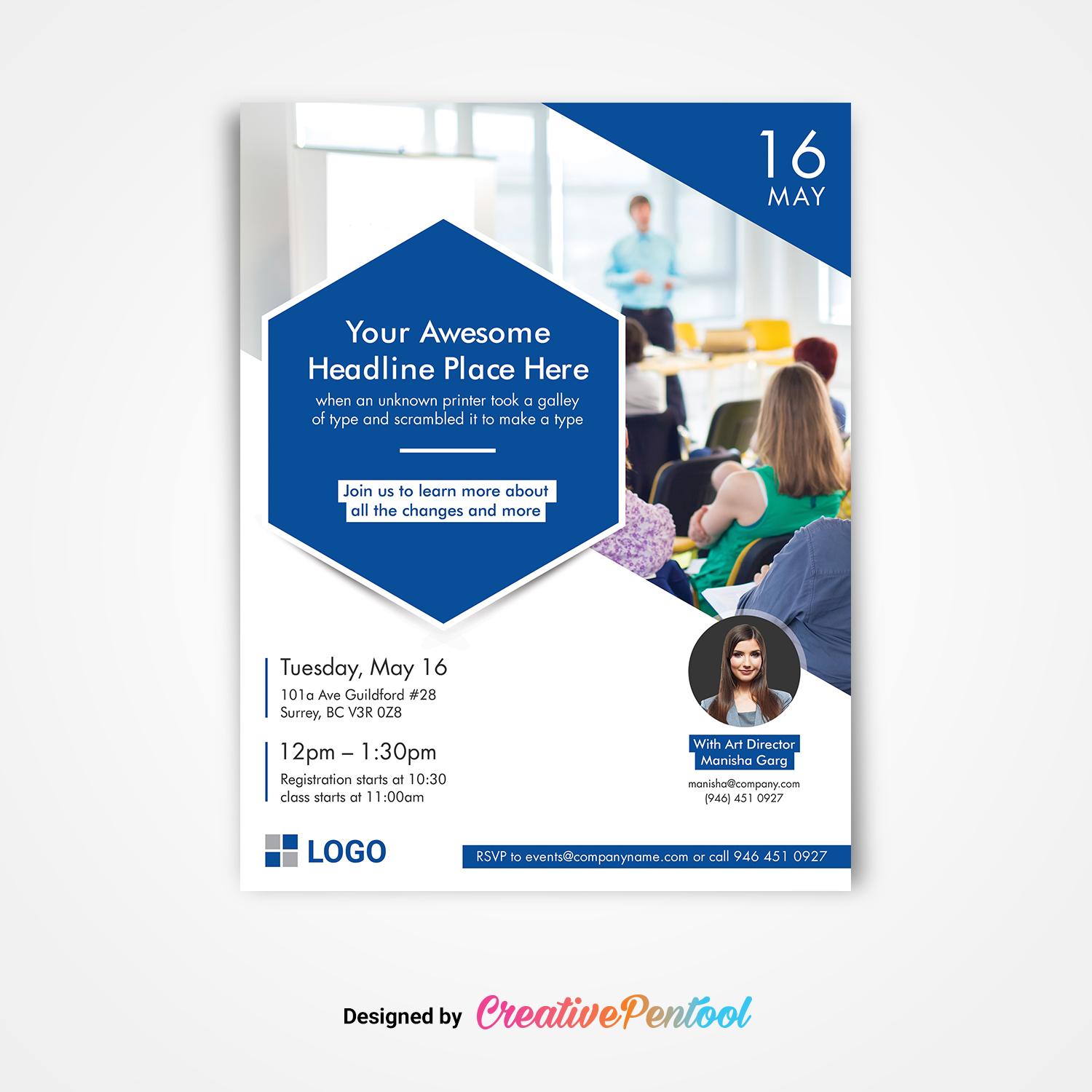 Free Seminar Event Invite Flyer Creativepentool inside proportions 1500 X 1500