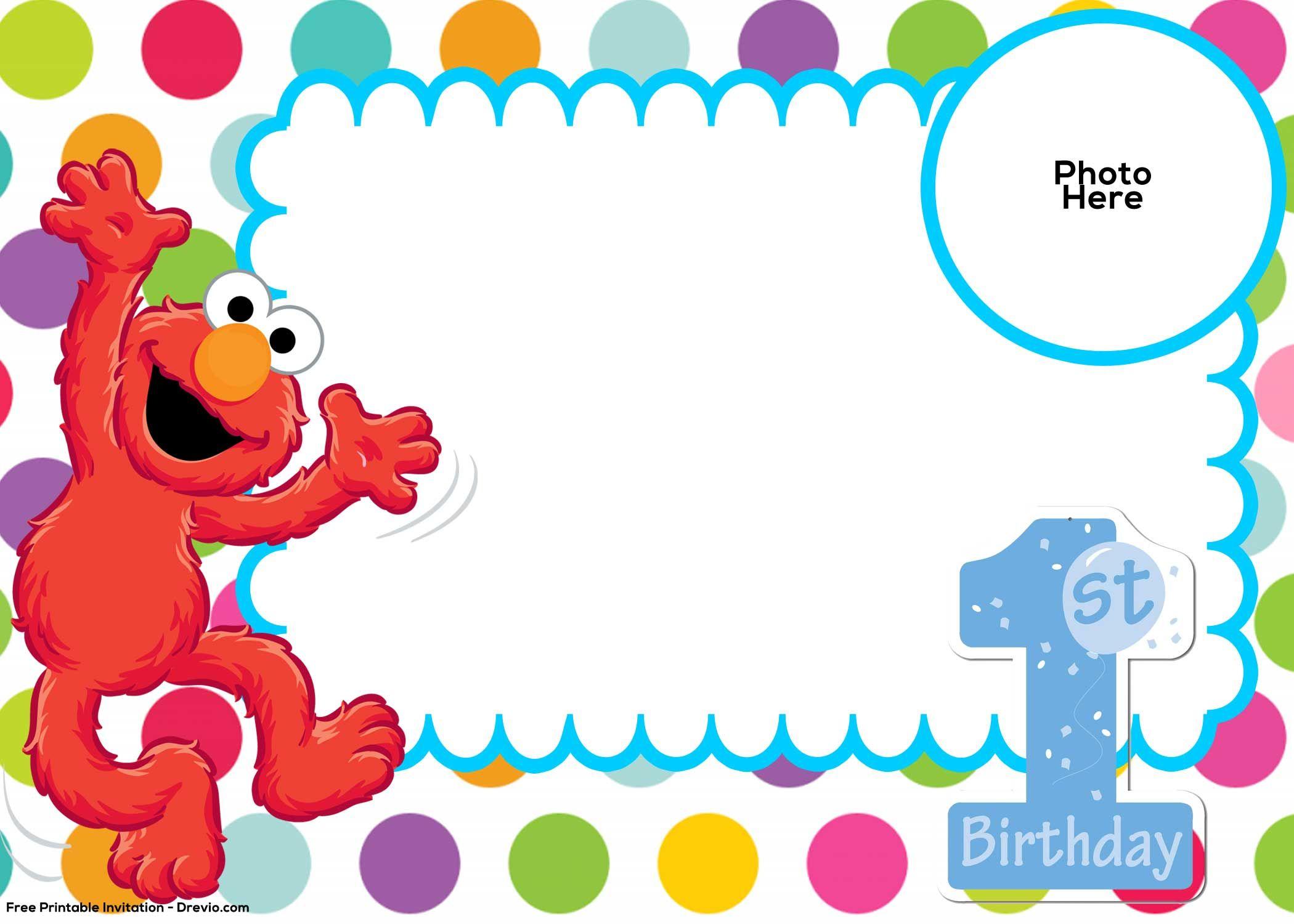 Free Sesame Street 1st Birthday Invitation Free Printable for dimensions 2100 X 1500