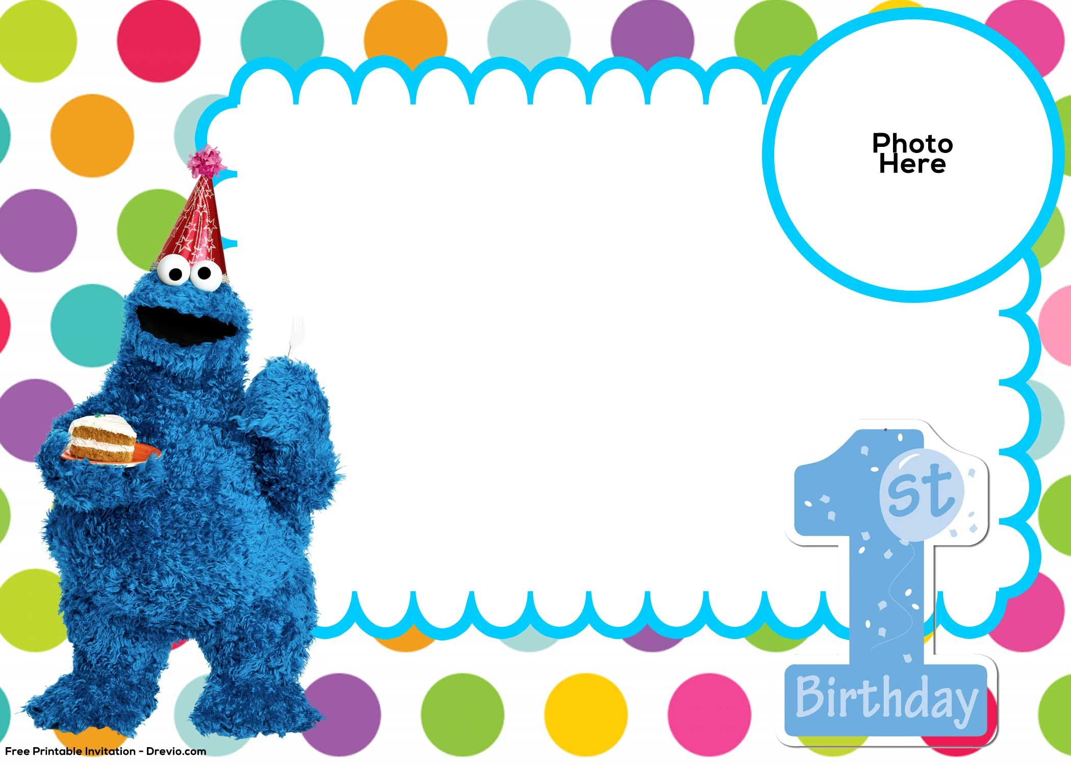 Free Sesame Street 1st Birthday Invitation Free Printable in sizing 2100 X 1500