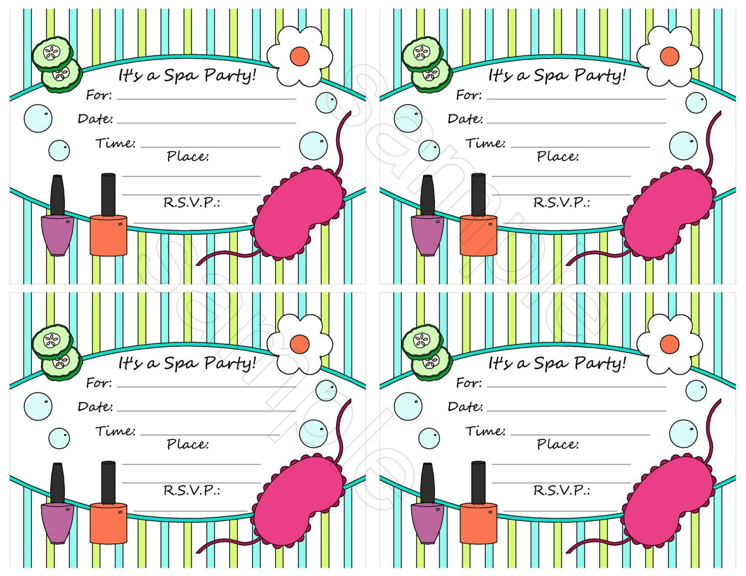 Free Spa Party Invitation Template Diy And Crafts In 2019 Spa for proportions 1500 X 1159