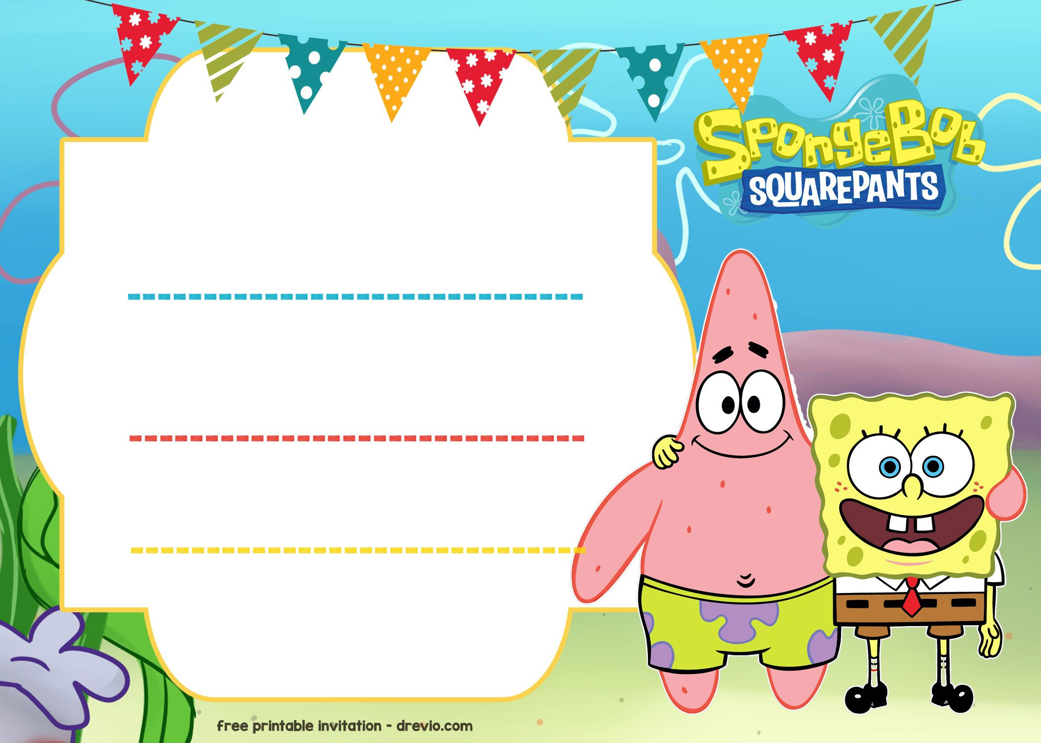 Free Spongebob Birthday Invitation Free Printable Birthday intended for measurements 2100 X 1500