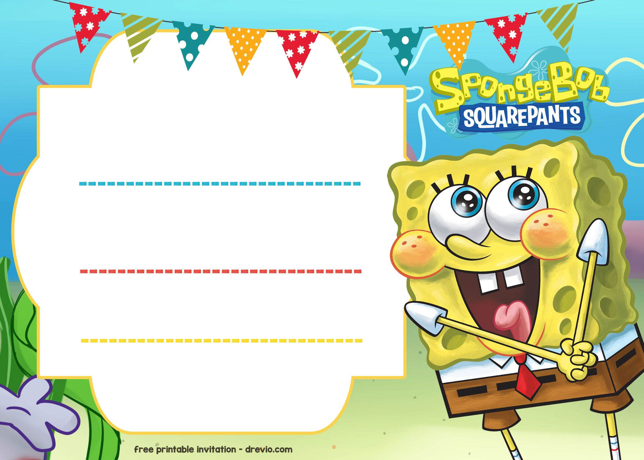 Free Spongebob Birthday Invitation Free Printable Birthday with regard to measurements 2100 X 1500