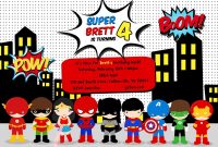 Free Superhero Birthday Party Invitation Templates Birthday Party inside size 1600 X 1143