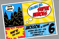 Free Superhero Invitation Templates Invitation Templates inside proportions 1500 X 1163