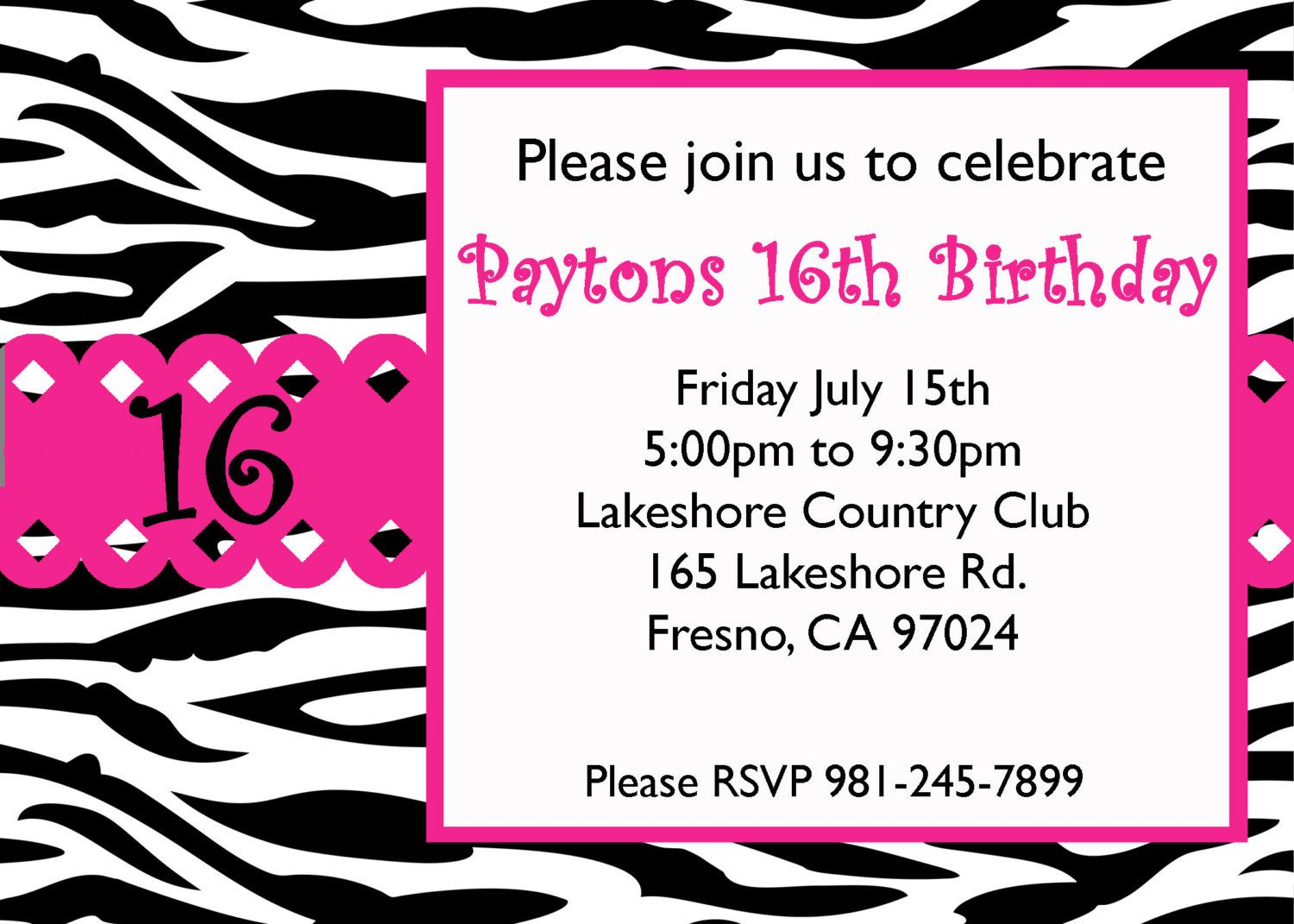 Free Sweet 16 Birthday Invitation Templates Birthday Ideas Free with proportions 1500 X 1071