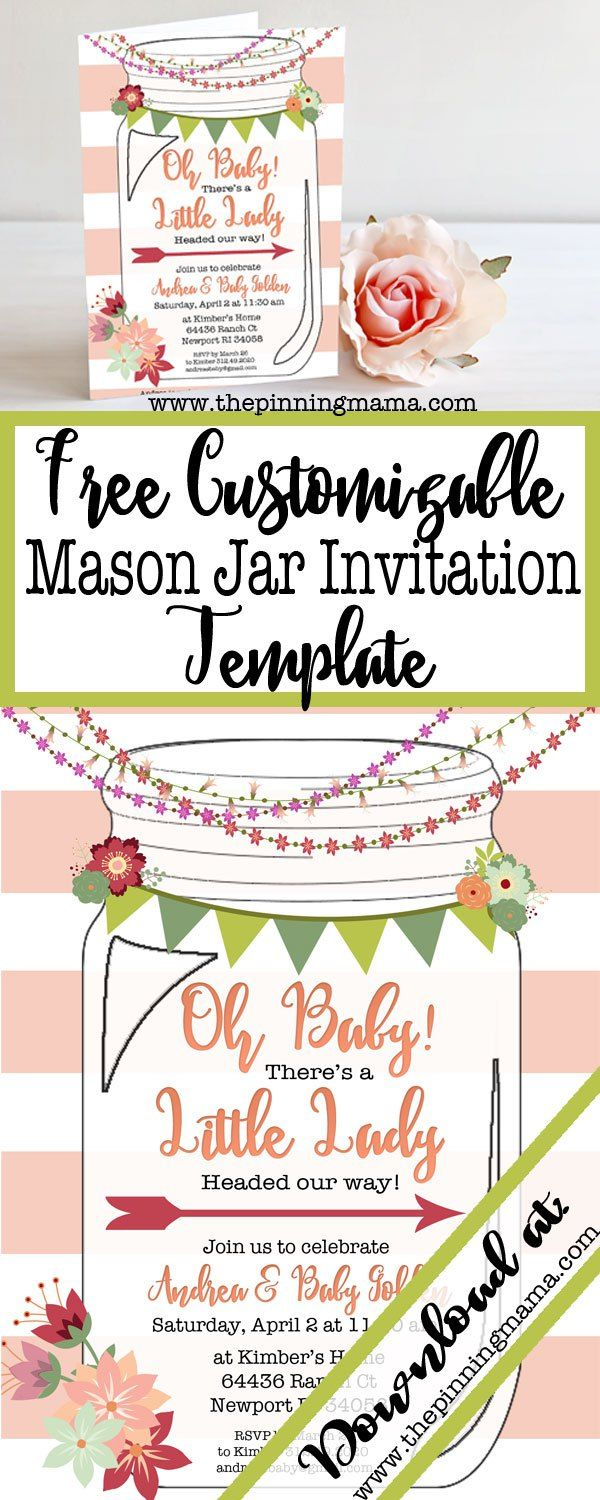 Free Template For A Mason Jar Invitation Perfect For A Southern Or throughout sizing 600 X 1500