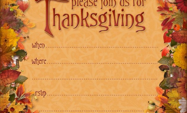 Free Thanksgiving Dinner Invitation Thanksgiving Thanksgiving regarding measurements 1600 X 1600