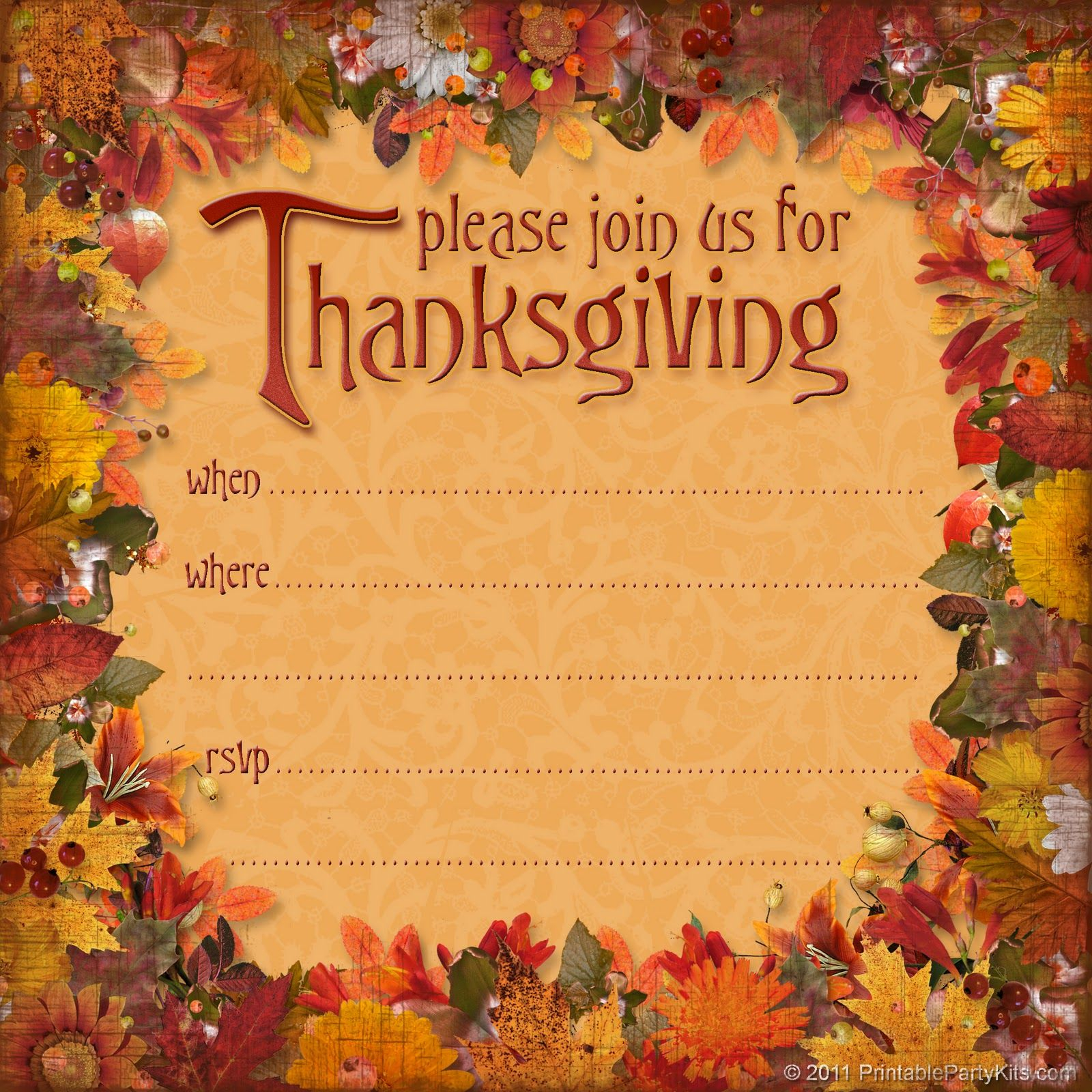Free Thanksgiving Dinner Invitation Thanksgiving Thanksgiving with sizing 1600 X 1600