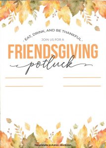 Free Thanksgiving Potluck Invitation Templates Free Printable throughout proportions 1040 X 1460