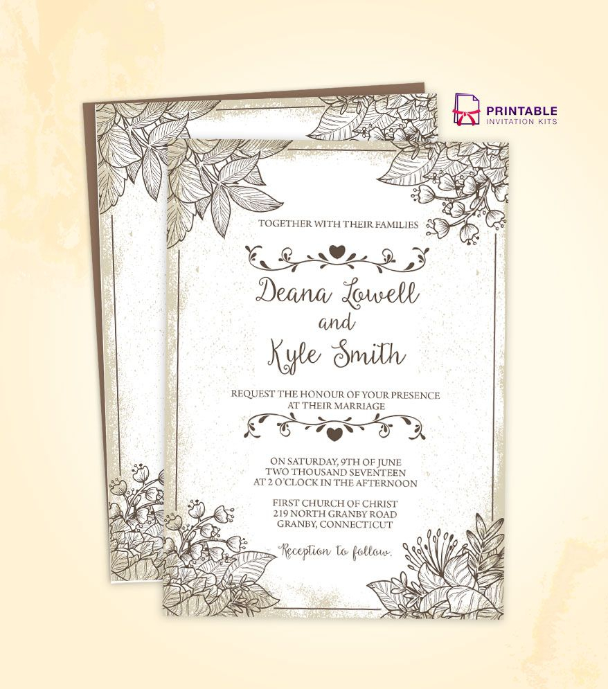 Free To Download Wedding Invitation Template Make Your Own intended for size 878 X 995