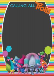 Free Trolls Digital Invitation Cumpleaos Troll Birthday Party within size 1500 X 2100