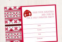 Free Ugly Sweater Party Invite Printable for size 897 X 1000