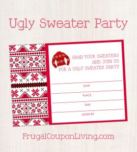 Free Ugly Sweater Party Invite Printable inside size 897 X 1000