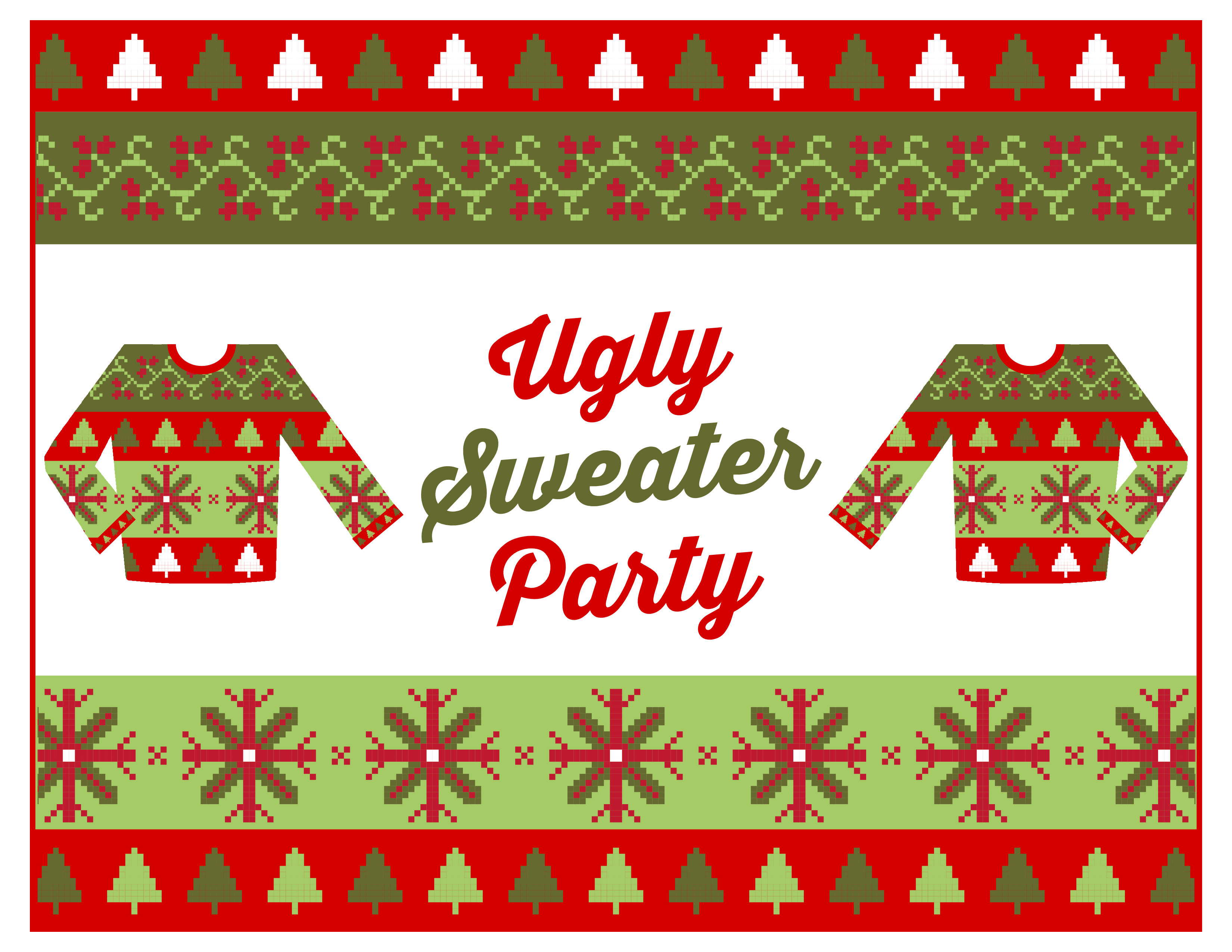 Free Ugly Sweater Party Printables Catch My Party with measurements 3300 X 2550