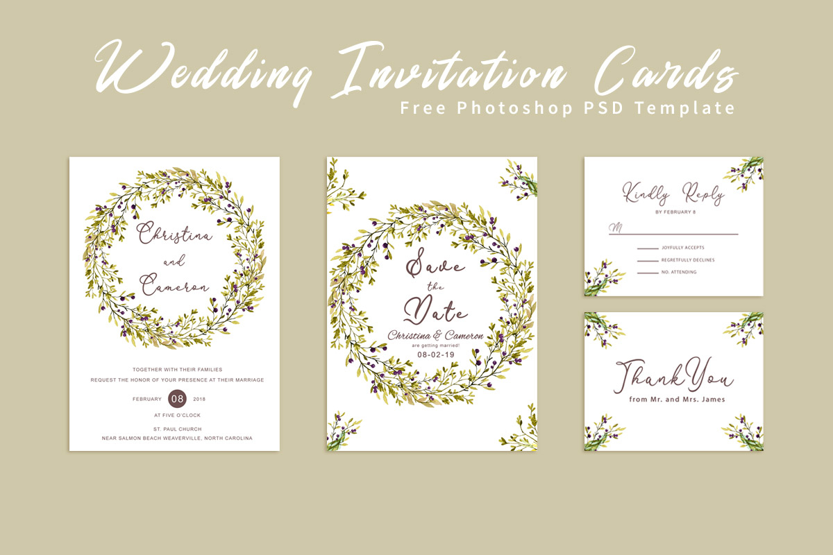 Free Wedding Invitation Card Template Creativetacos intended for proportions 1200 X 800