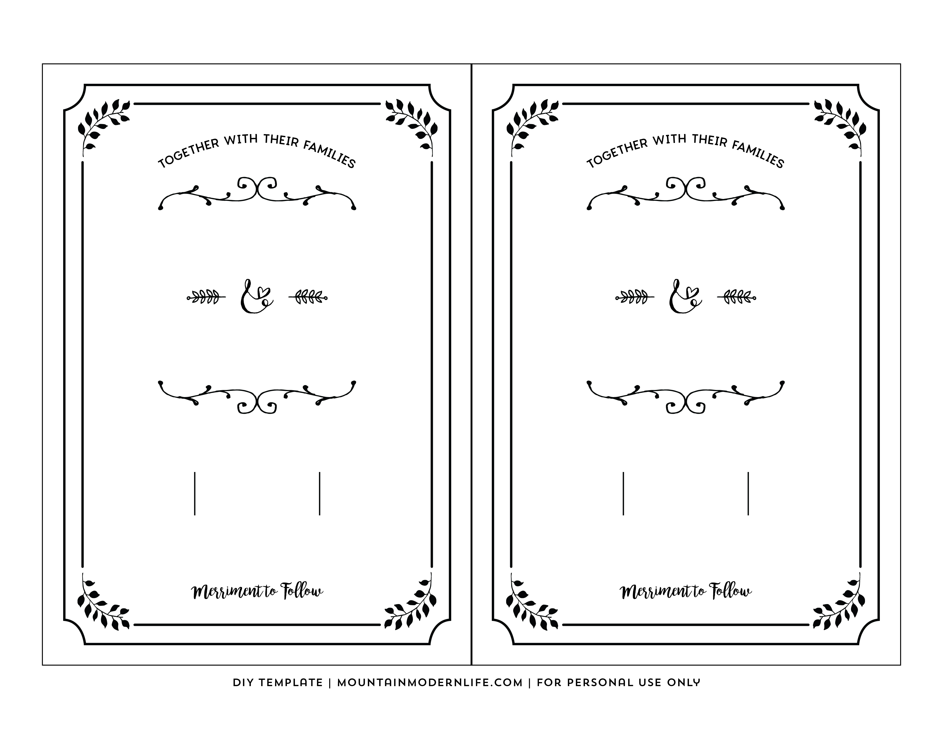 Free Wedding Invitation Printable Templates Free Printable Wedding regarding proportions 3300 X 2550