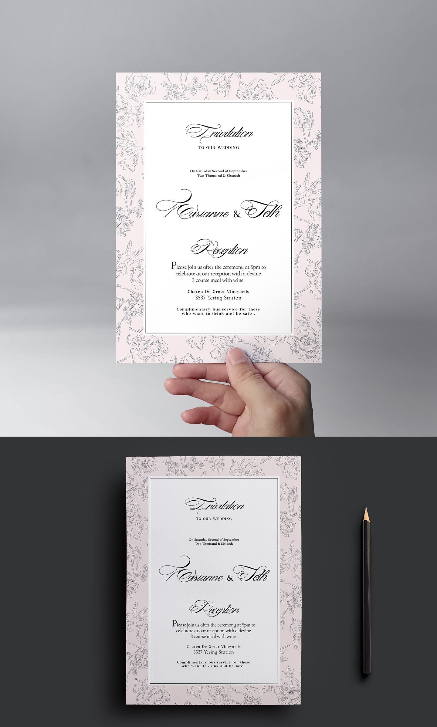 Free Wedding Invitation Template And Other Stationery Items Works intended for measurements 1440 X 2396