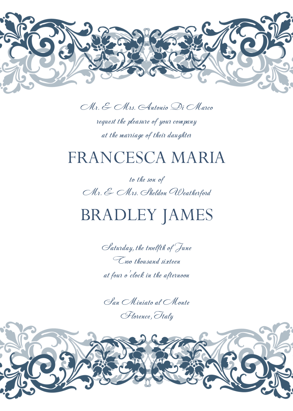 Free Wedding Invitation Templates For Word Wedding Invitation with regard to proportions 1000 X 1400