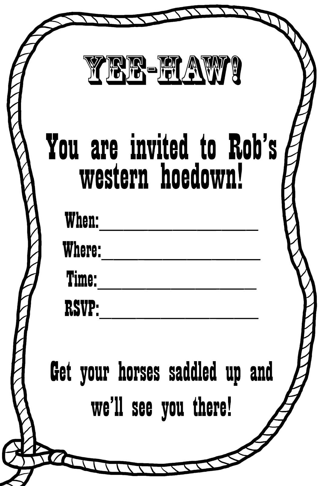 Free Western Invitation Templates You Can Make These Lasso in size 1067 X 1600