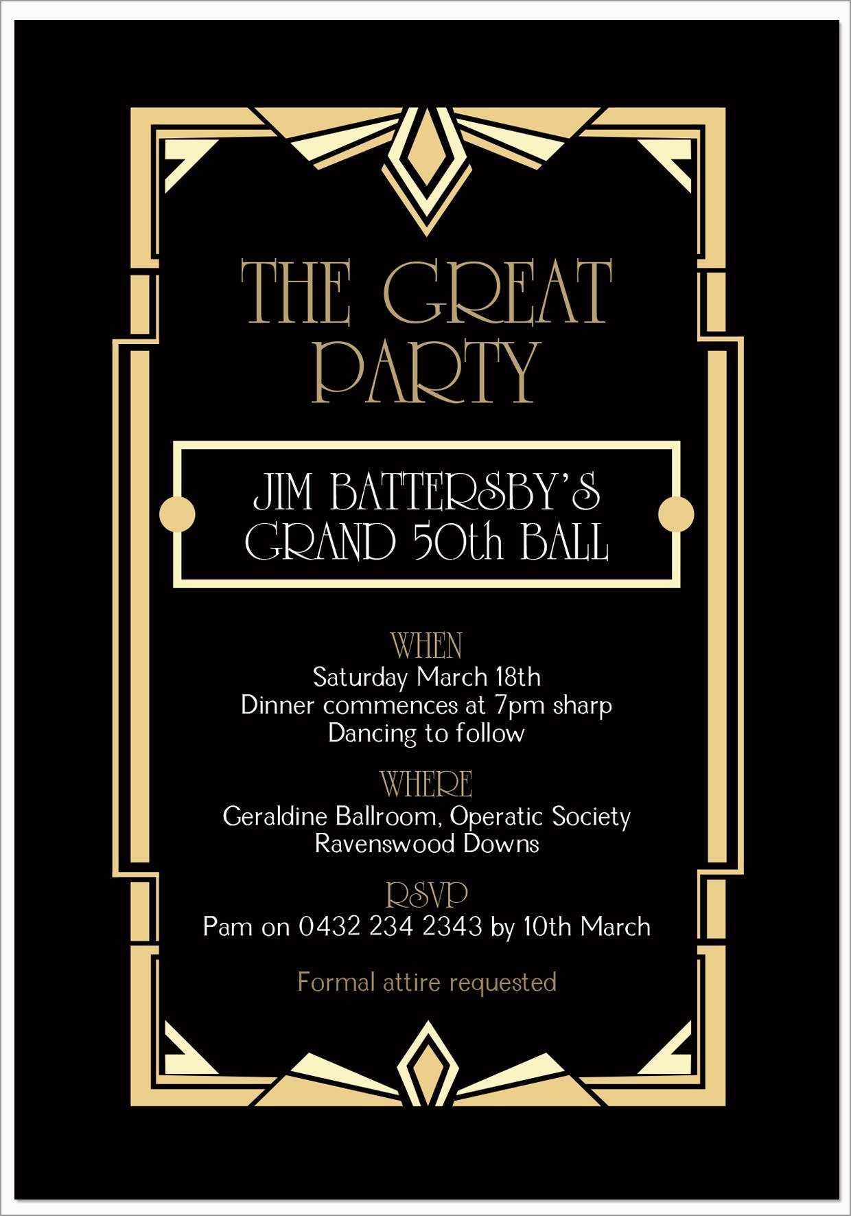 Fresh 1920s Party Invitation Template Free Best Of Template in proportions 1240 X 1771