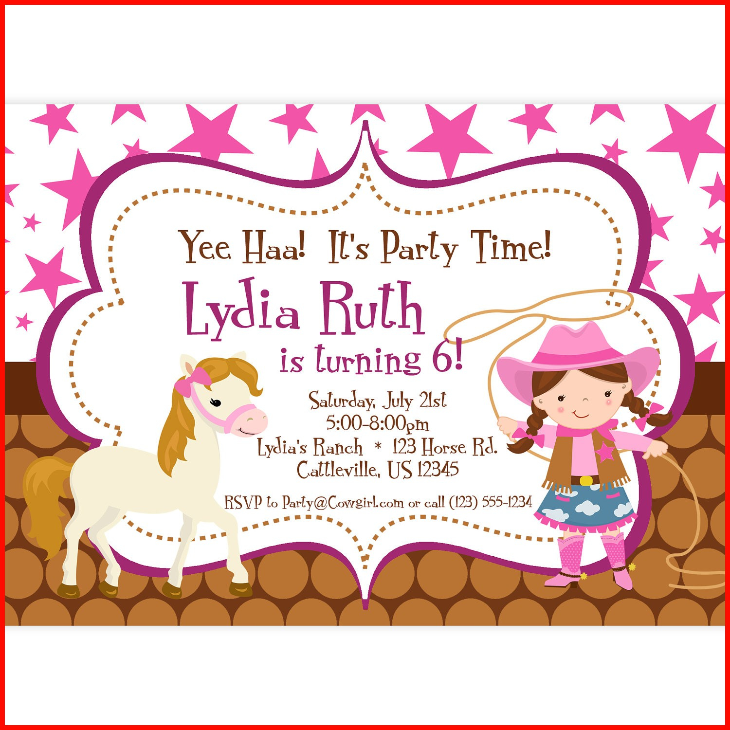 Fresh Cowgirl Birthday Party Invitations Gallery Of Birthday within dimensions 1500 X 1500
