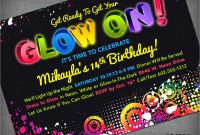 Fresh Neon Party Invitations Templates Free Best Of Template for proportions 1500 X 1200