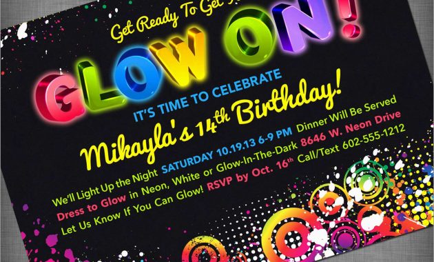 Fresh Neon Party Invitations Templates Free Best Of Template for proportions 1500 X 1200