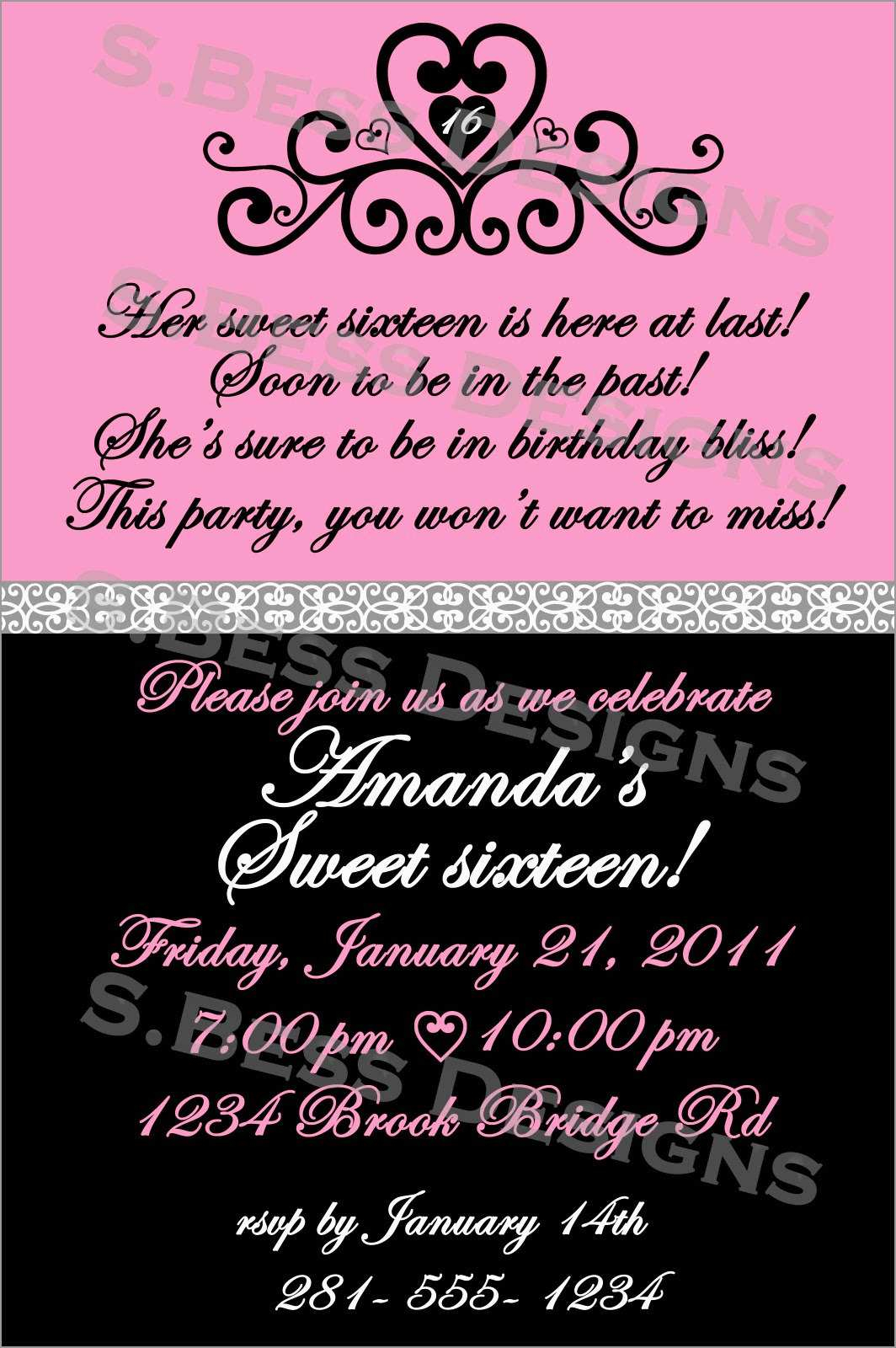 Fresh Sweet 16 Invitations Templates Free Best Of Template for sizing 1064 X 1600