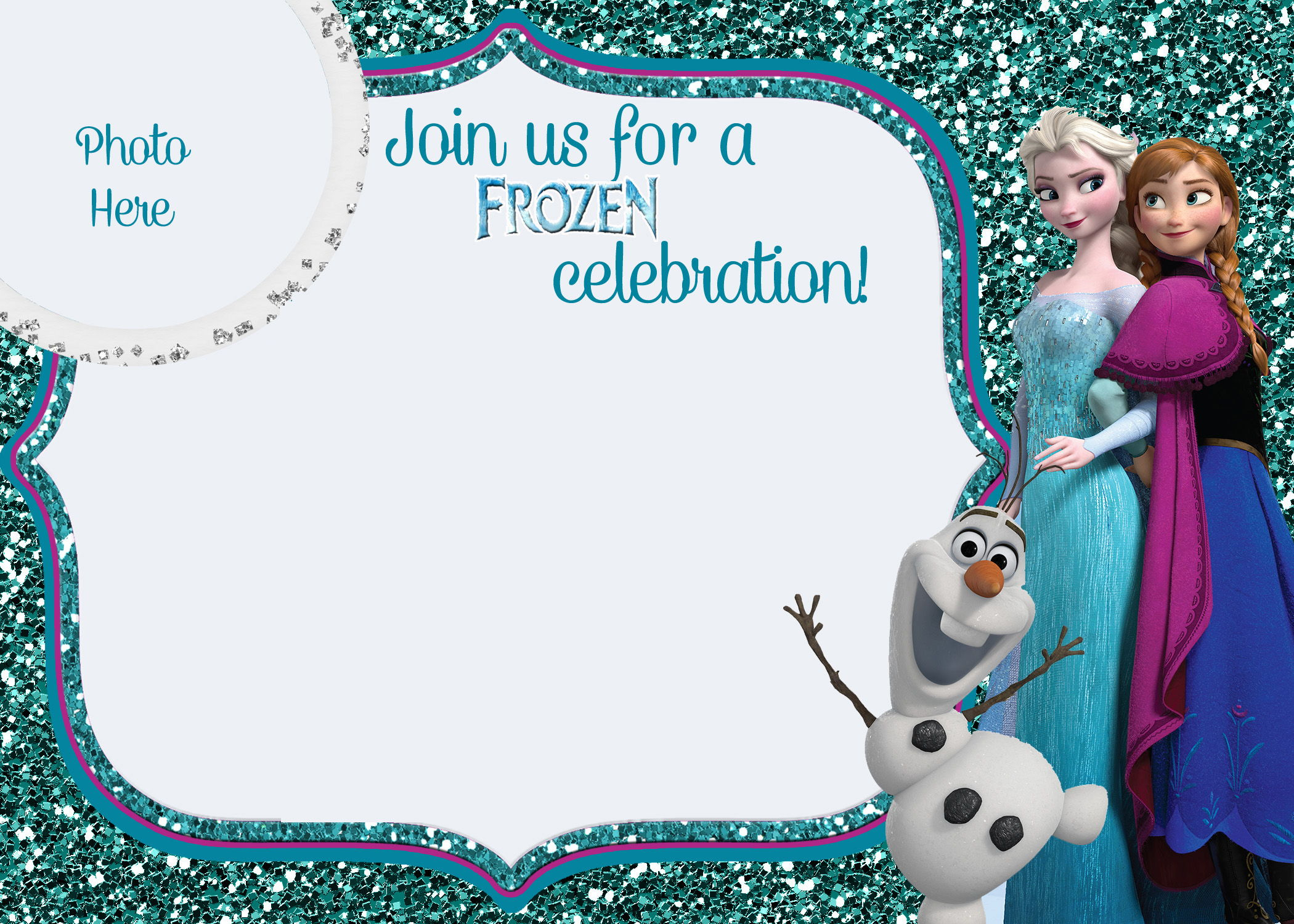 Frozen Invitation Blank Template Invitation Templates Free throughout sizing 2100 X 1500