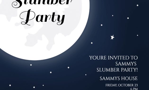 Full Moon Sleepover Party Invitation Template Free In 2019 within dimensions 1002 X 1002