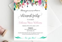 Fully Editable Retirement Party Invitation Template Printable Etsy with regard to sizing 1500 X 1737