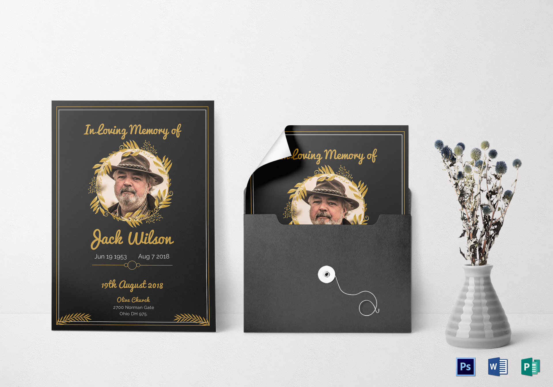 Funeral Invitation Card Design Template In Word Psd Publisher for measurements 1920 X 1344