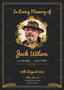 Funeral Invitation Card Template Celebration Of Life Funeral with dimensions 1500 X 2100