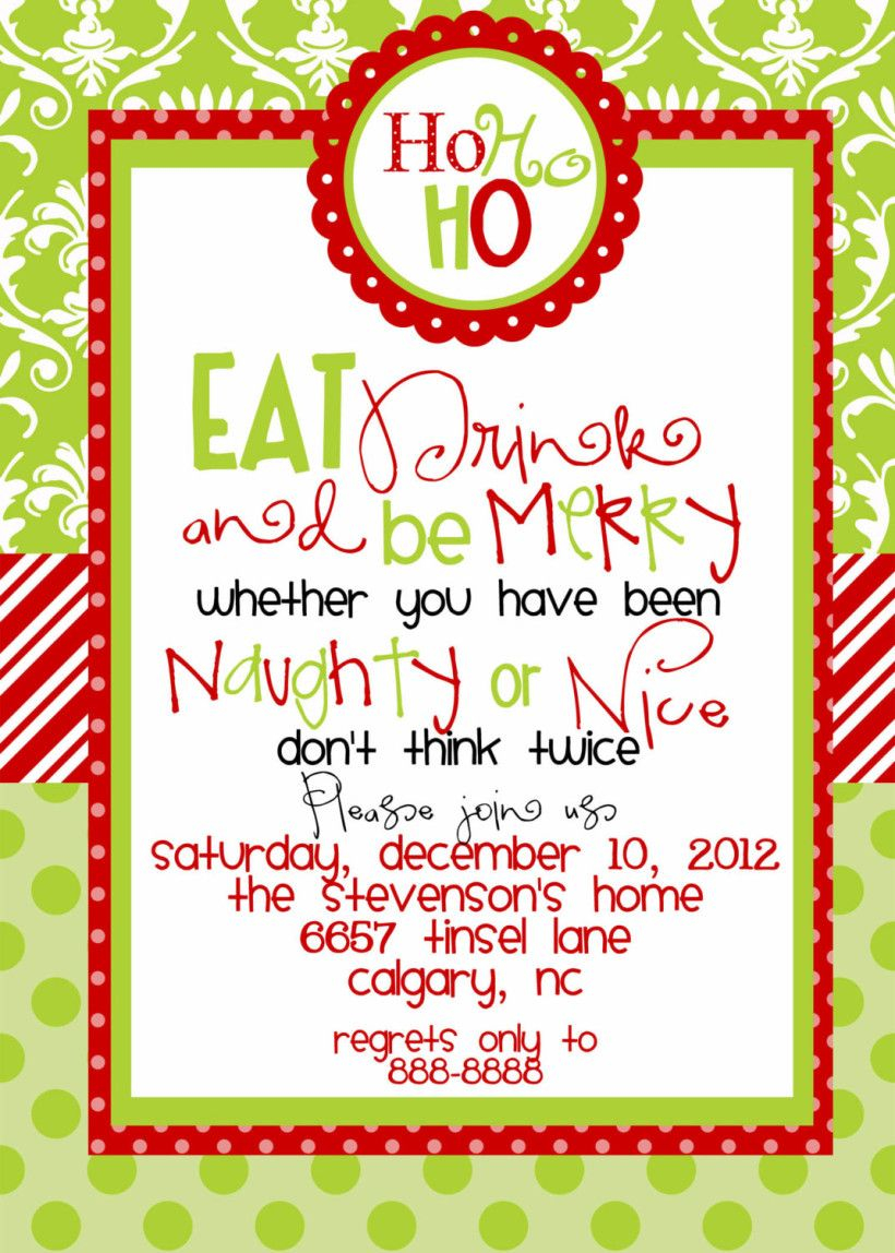 Funny Christmas Party Invitations Wording Christmas Party in size 820 X 1148